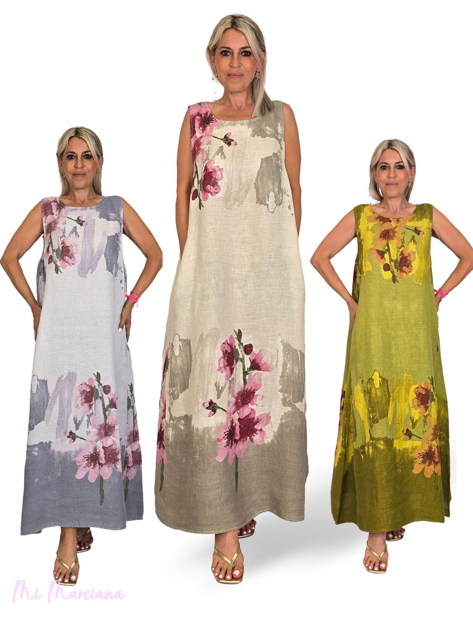 VESTIDO DE LINHO ESTAMPADO