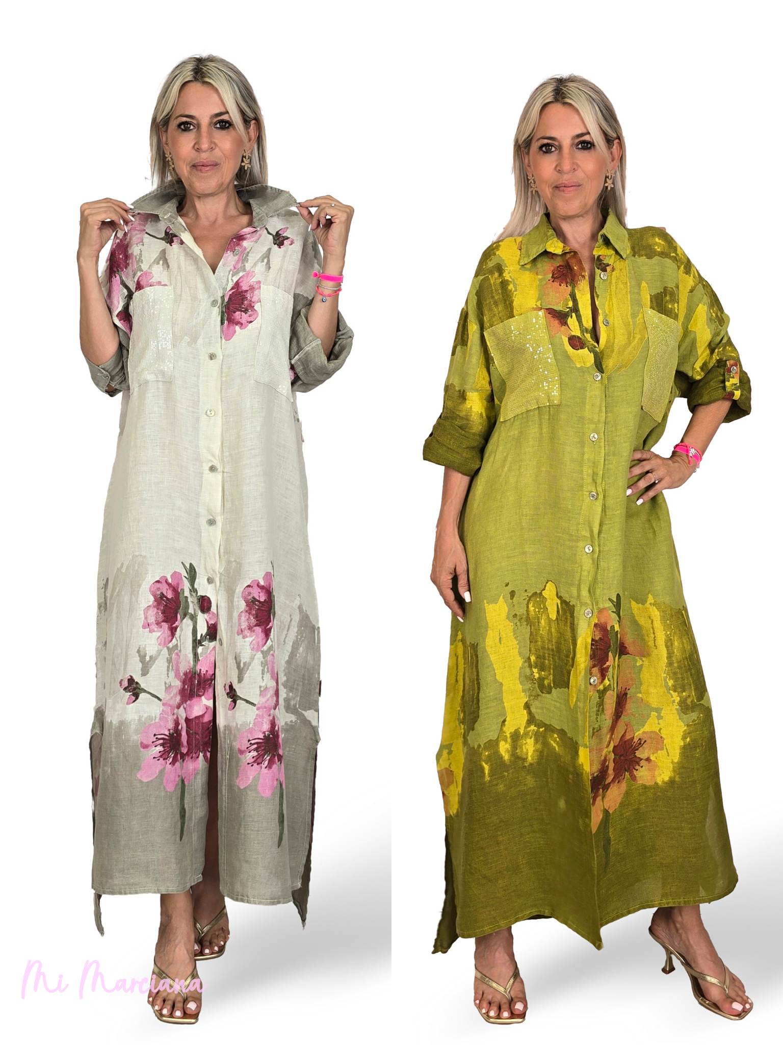 VESTIDO CAMISA DE LINHO ESTAMPADO