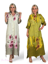 VESTIDO CAMISA DE LINHO ESTAMPADO