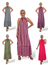 VESTIDO HALTER LAZADAS RAYAS