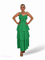 VESTIDO LONGO FLORAL COM FOLHO JOT