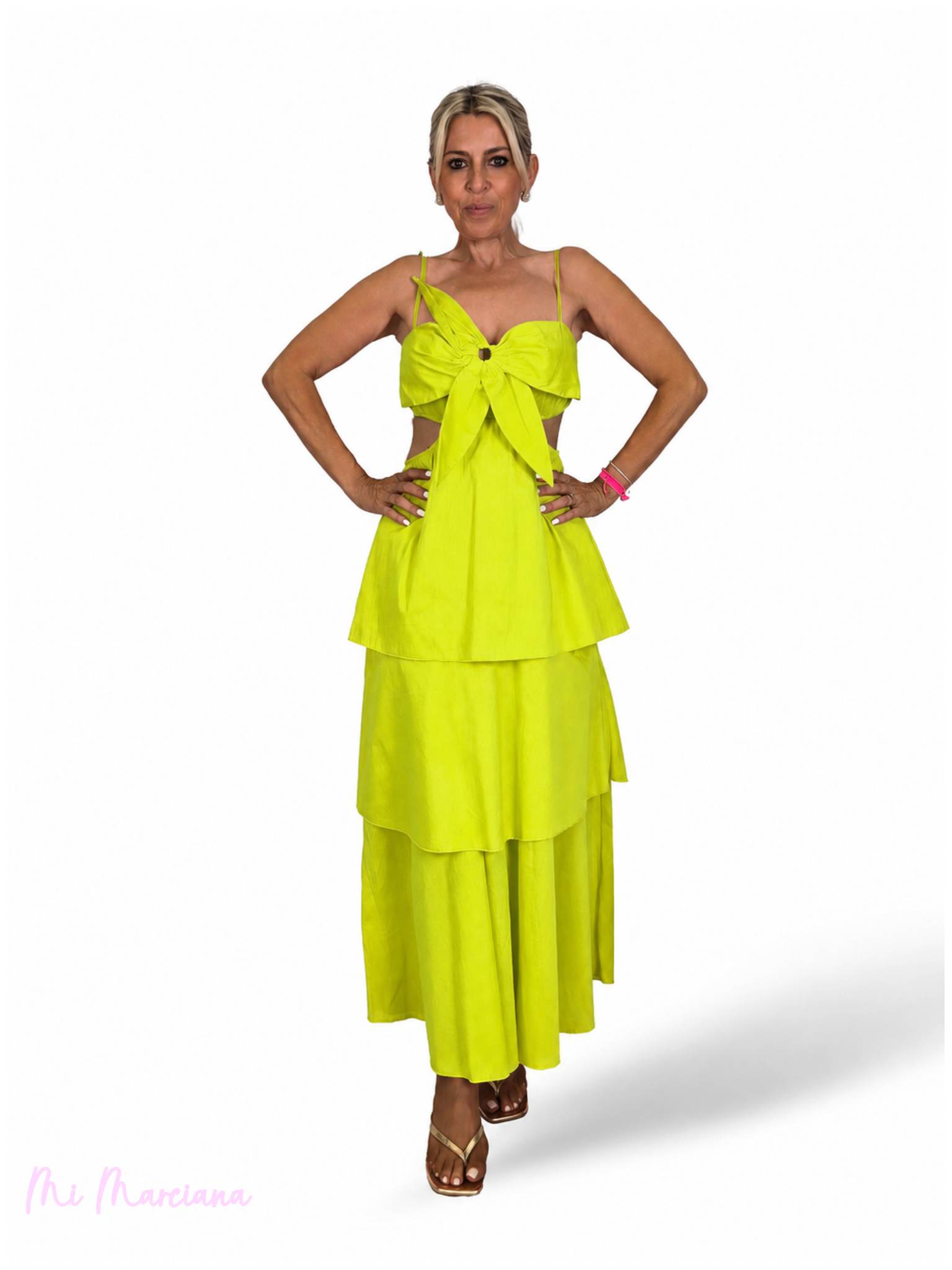 VESTIDO LONGO FLORAL COM FOLHO JOT