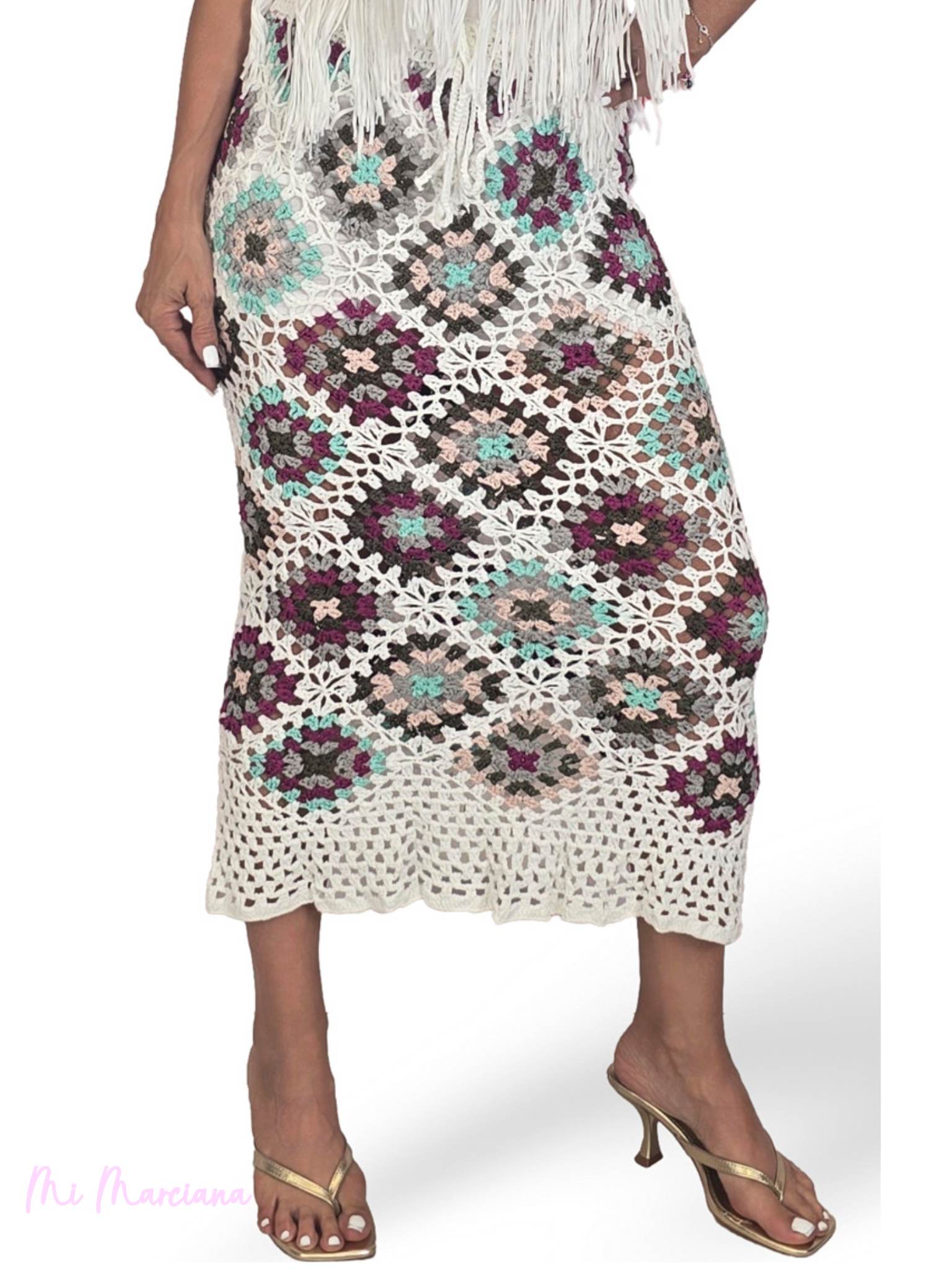 FALDA CROCHET ROMBOS