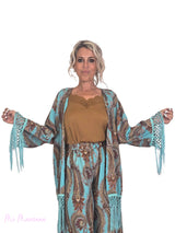 KIMONO TURQUESA FLECOS