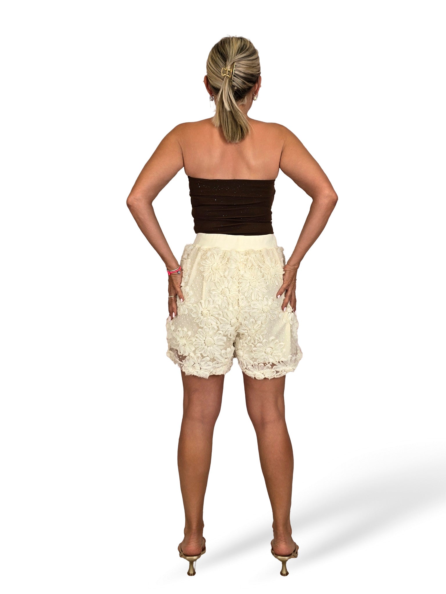 SHORT FLORES 3D TUL PLUMETI