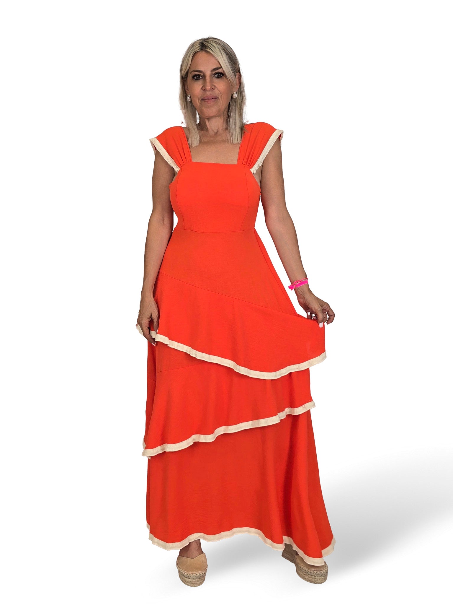 VESTIDO VOLANTES FLECOS