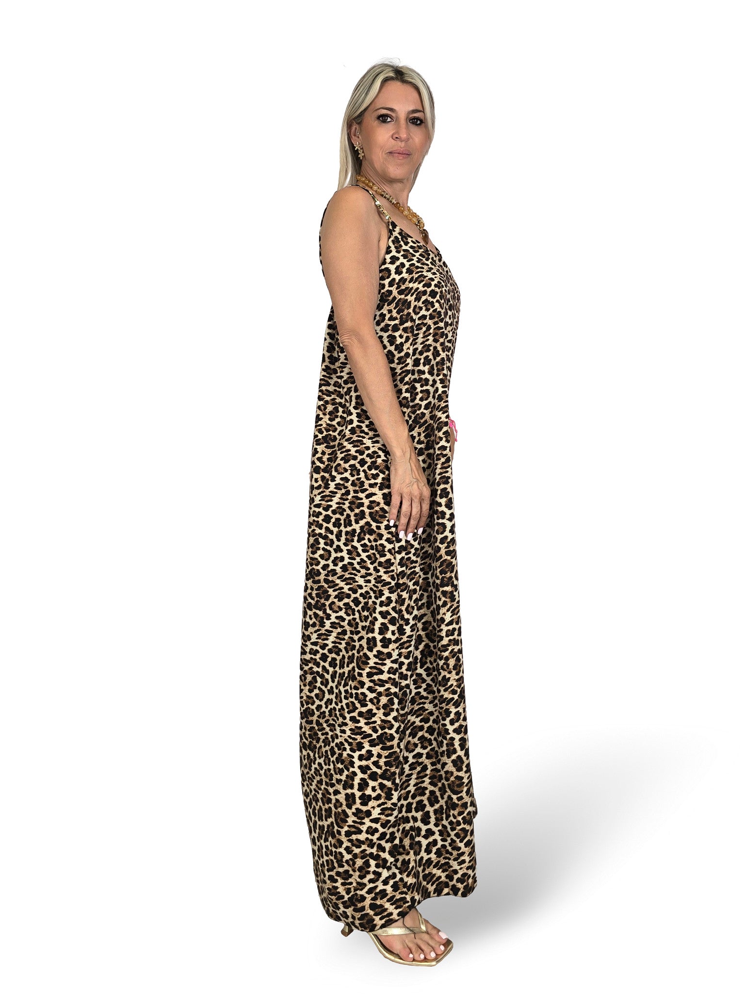VESTIDO HEBILLA DORADA ANIMAL PRINT