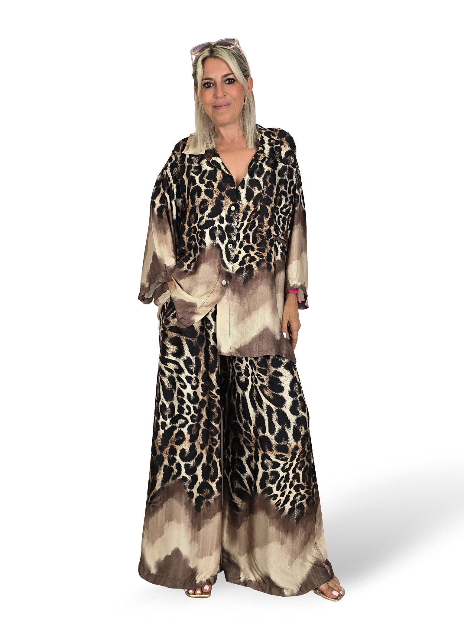 ENSEMBLE EN SATIN À MOTIFS ANIMAUX
