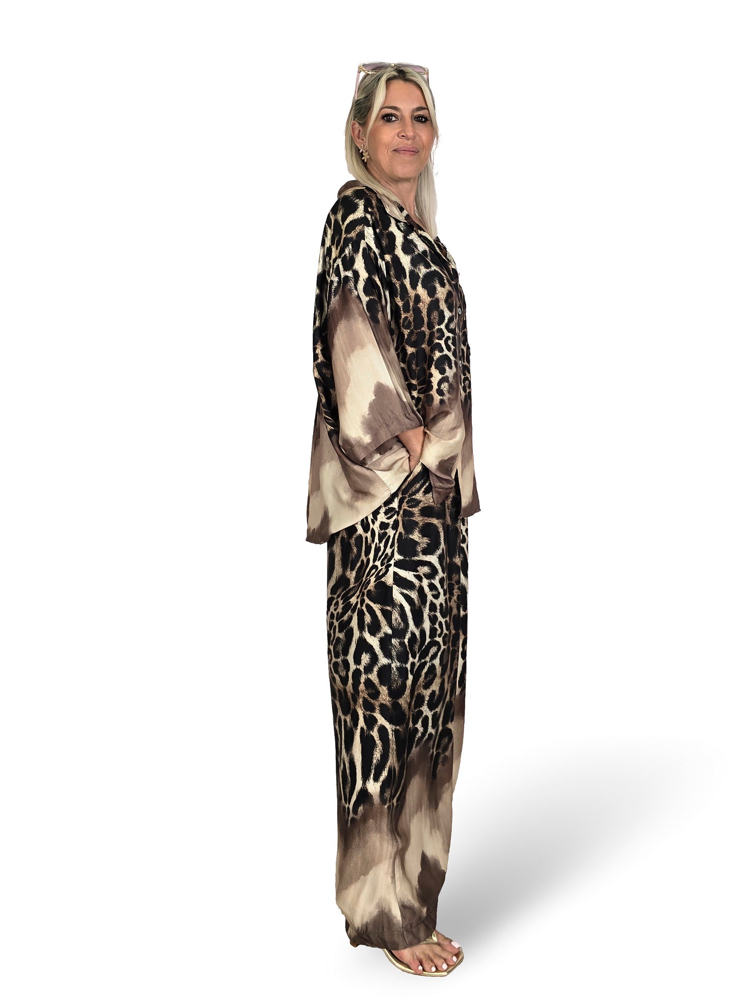 ENSEMBLE EN SATIN À MOTIFS ANIMAUX
