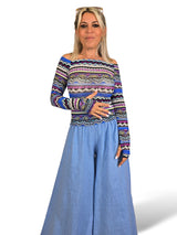 CAMISETA BARDOT CALADA ESTAMPADA
