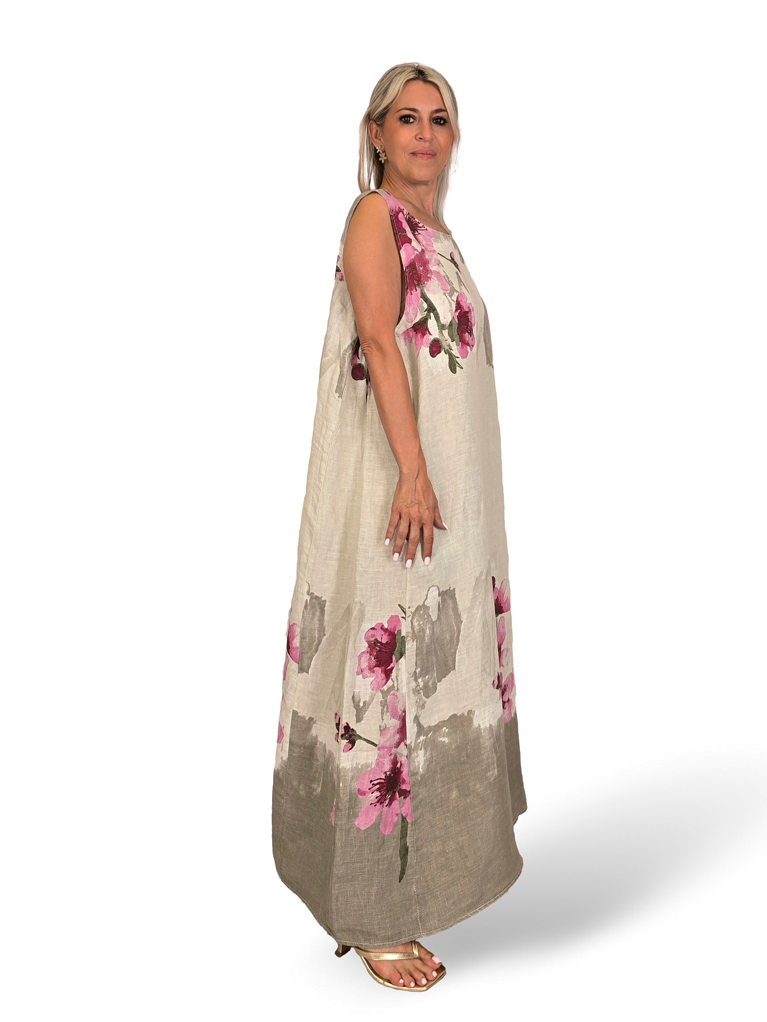 VESTIDO DE LINHO ESTAMPADO