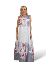 VESTIDO DE LINHO ESTAMPADO