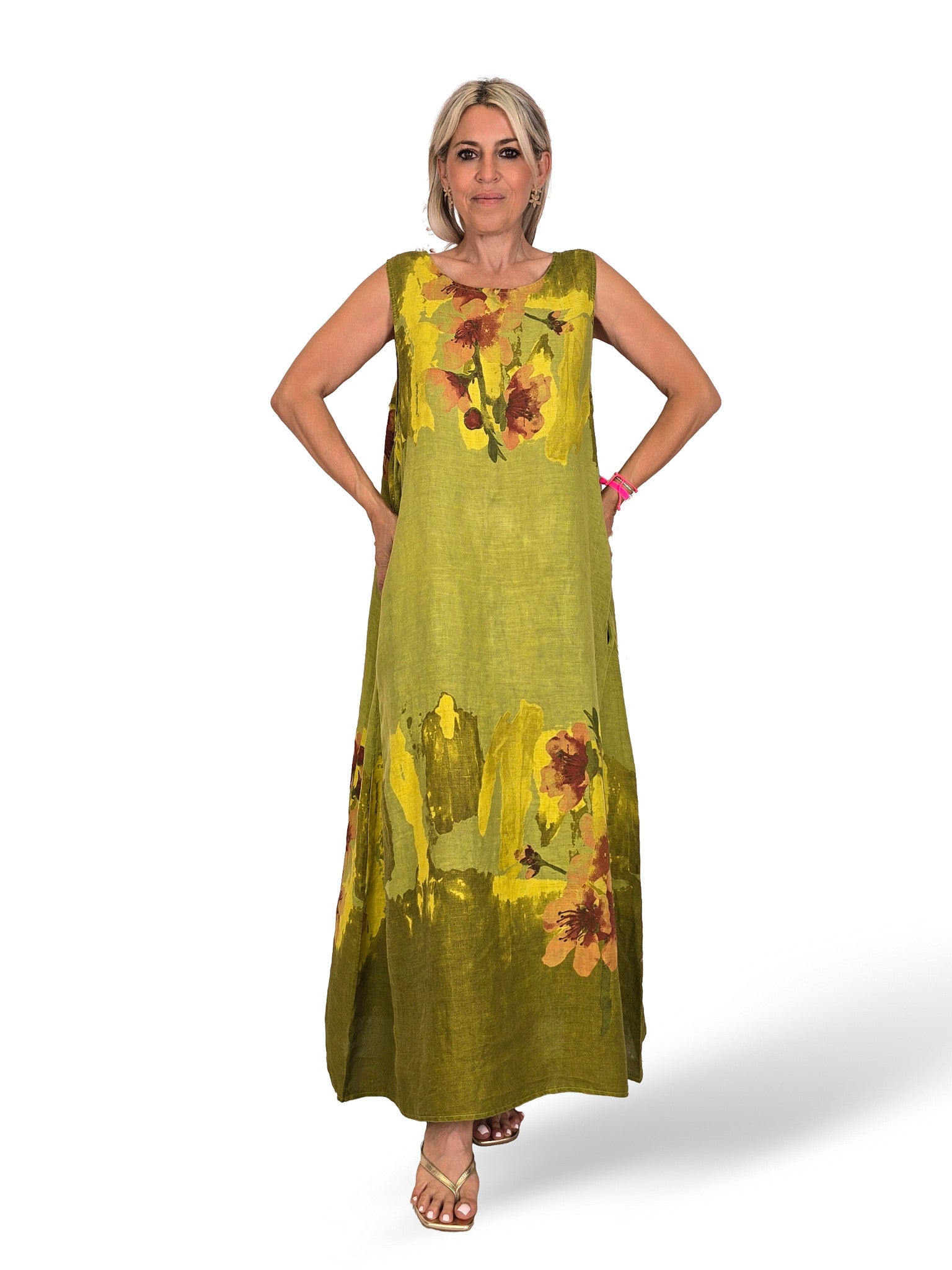 VESTIDO DE LINHO ESTAMPADO