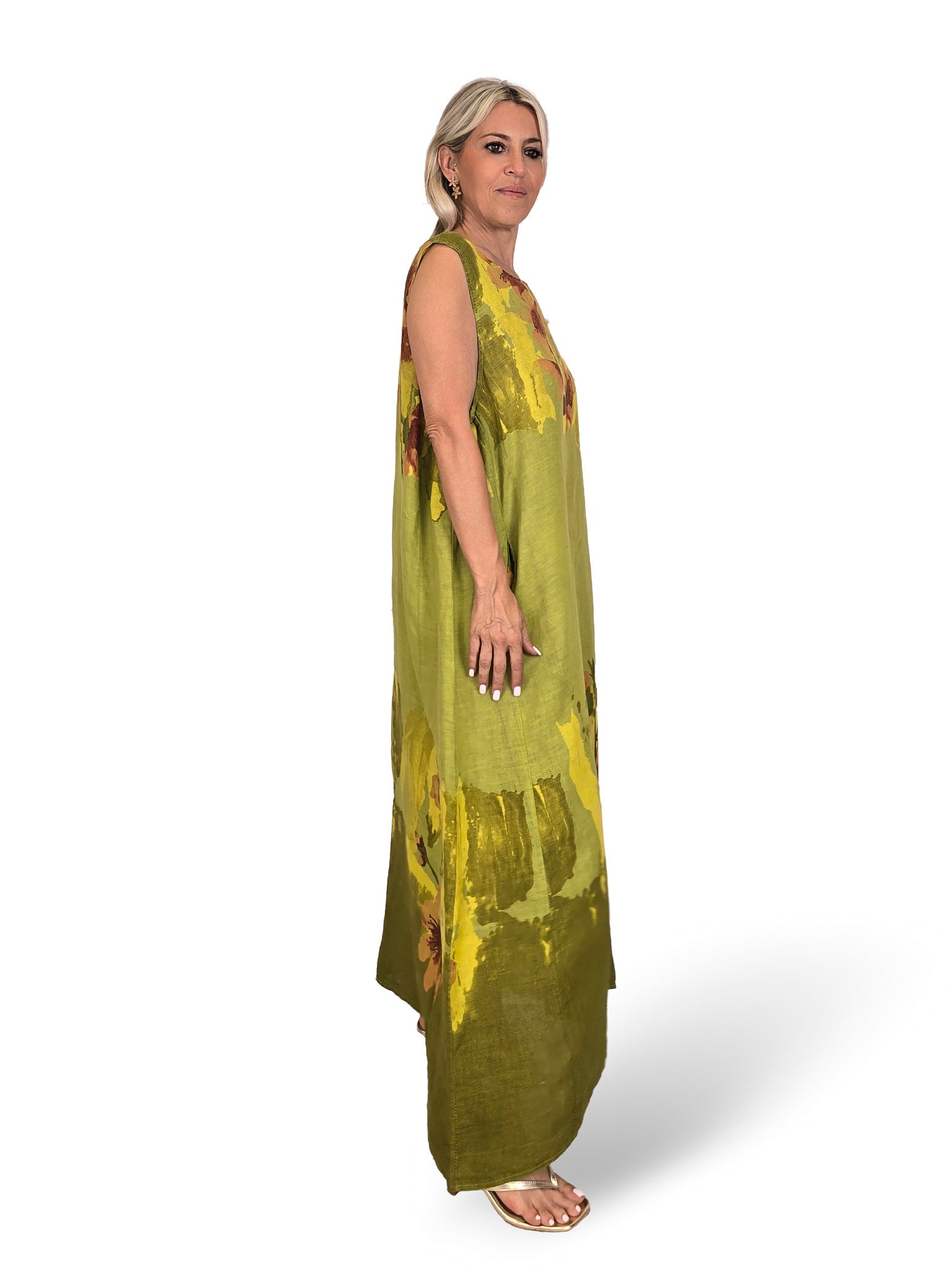 VESTIDO DE LINHO ESTAMPADO