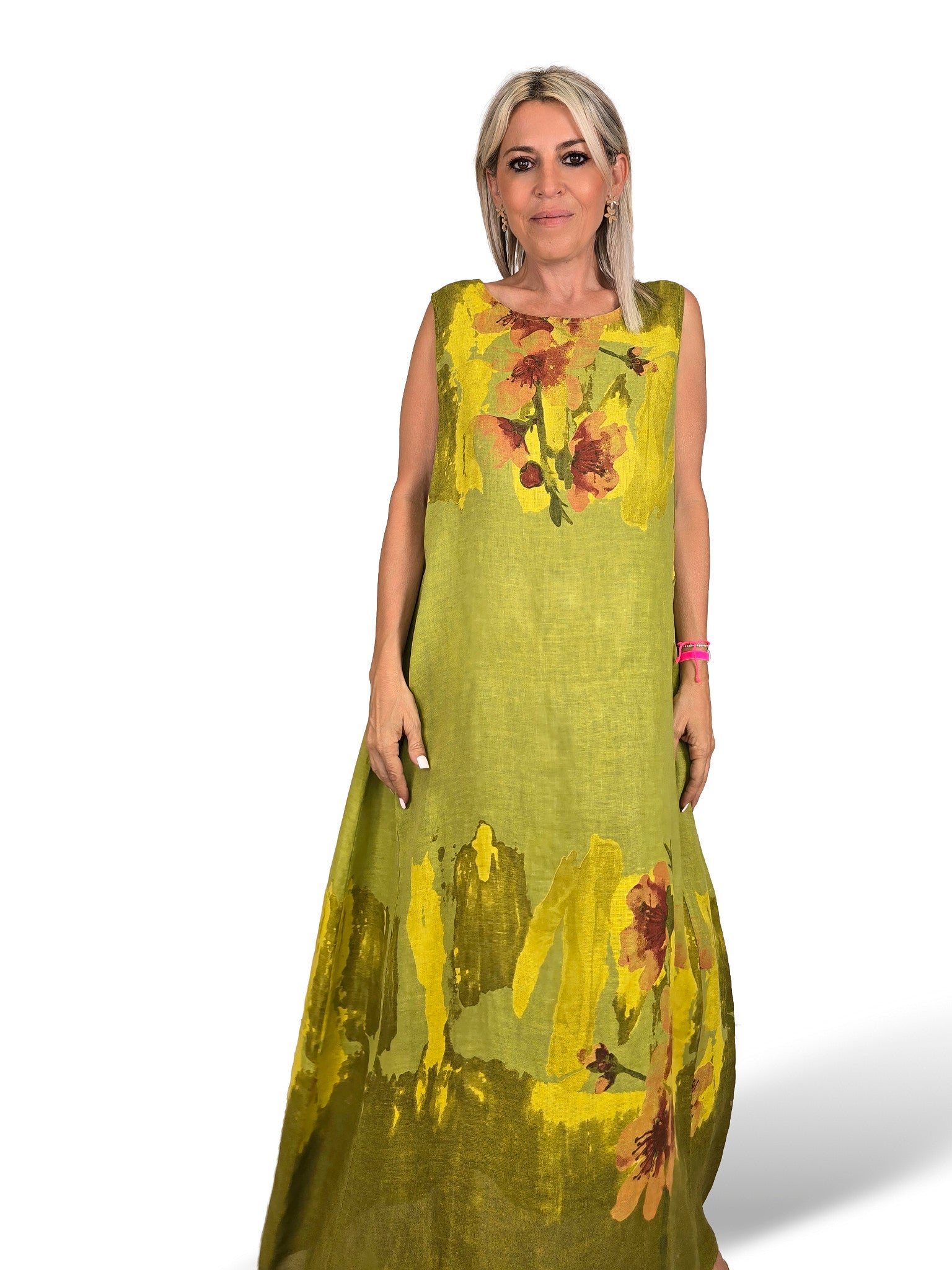 VESTIDO DE LINHO ESTAMPADO