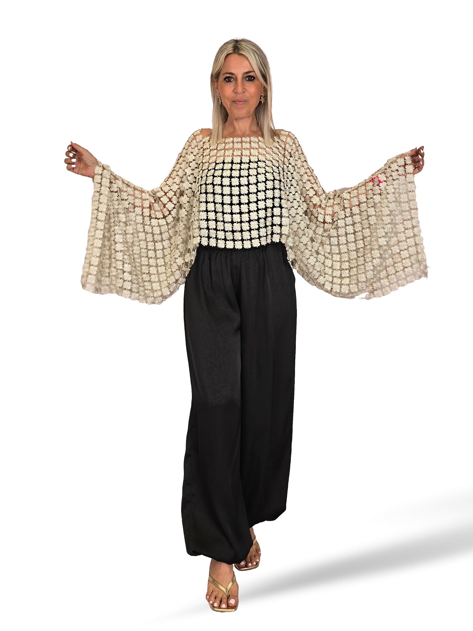 PONCHO FLORES LUREX
