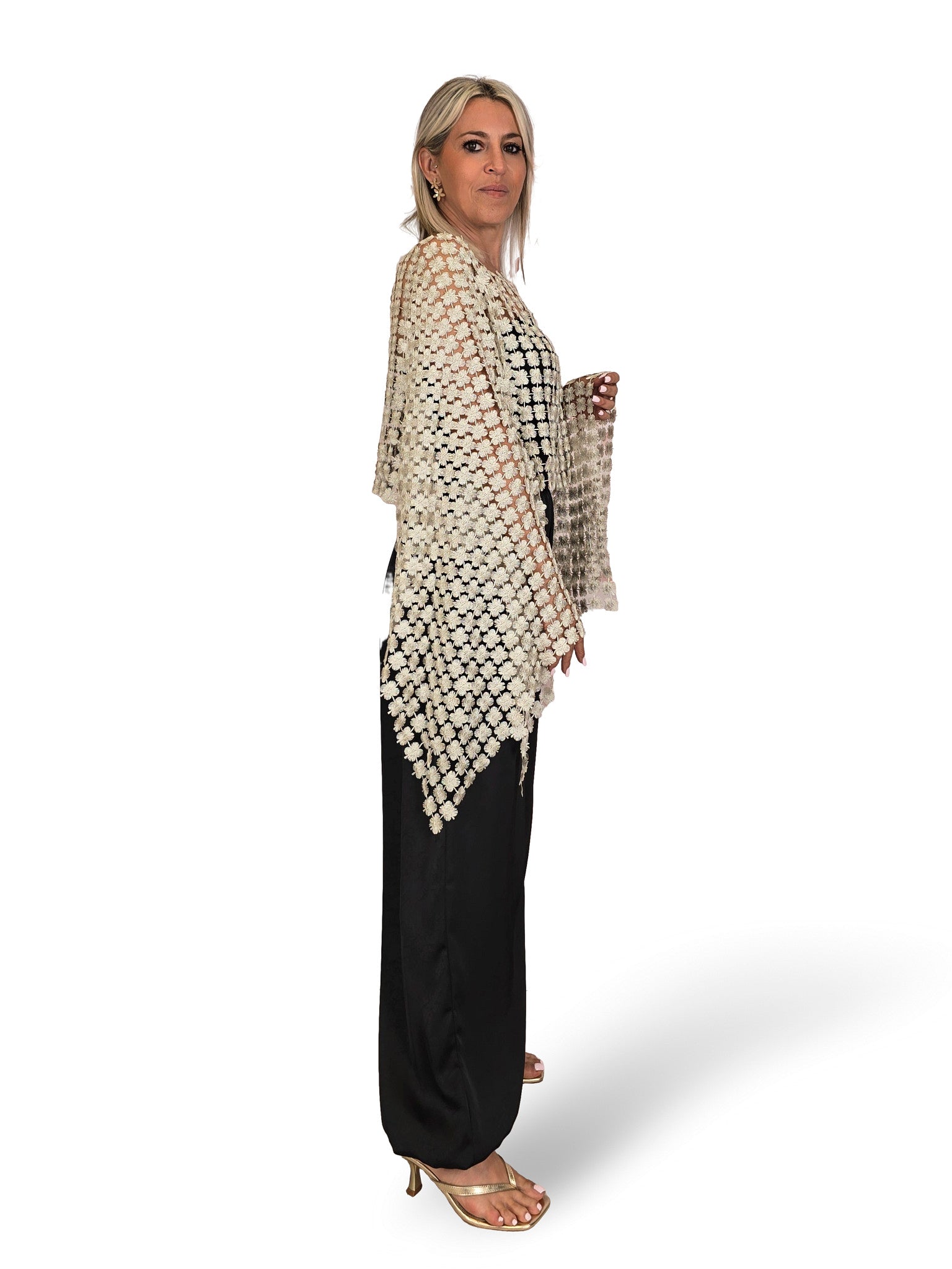 PONCHO FLORES LUREX