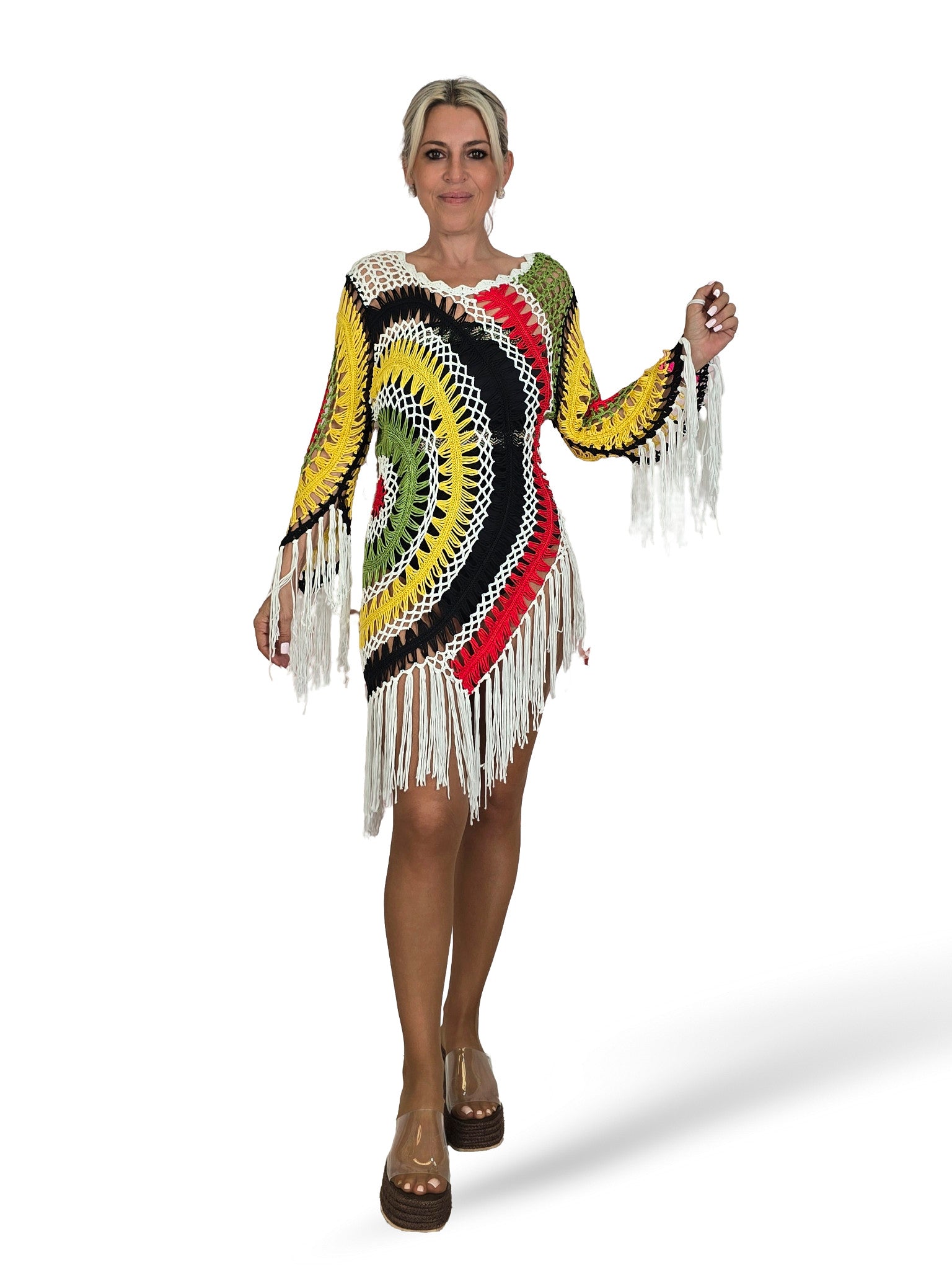 ASYMMETRISCHES SEITEN-HÄKELKLEID