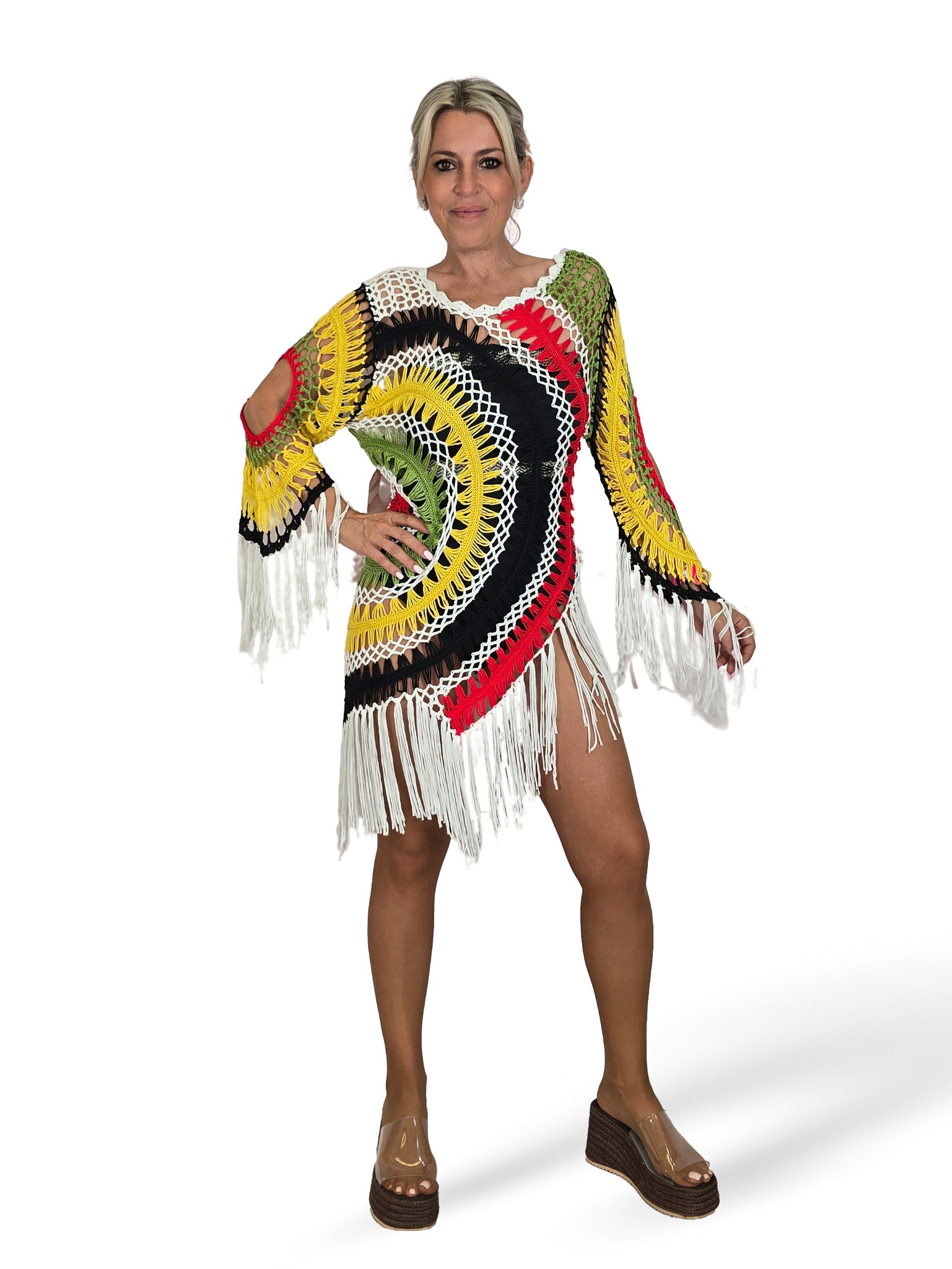 ASYMMETRISCHES SEITEN-HÄKELKLEID
