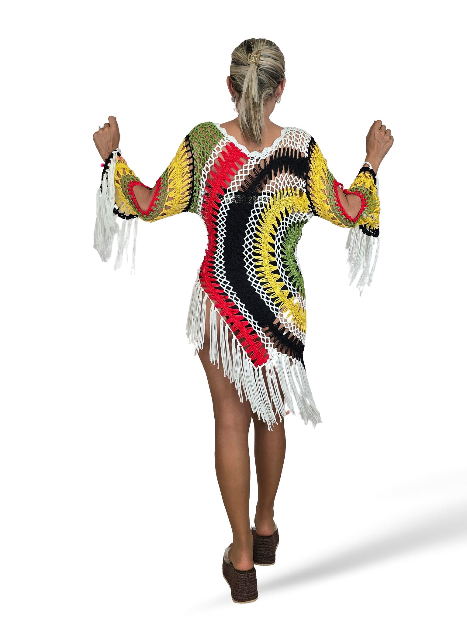ASYMMETRISCHES SEITEN-HÄKELKLEID