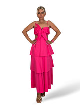 VESTIDO LONGO FLORAL COM FOLHO JOT