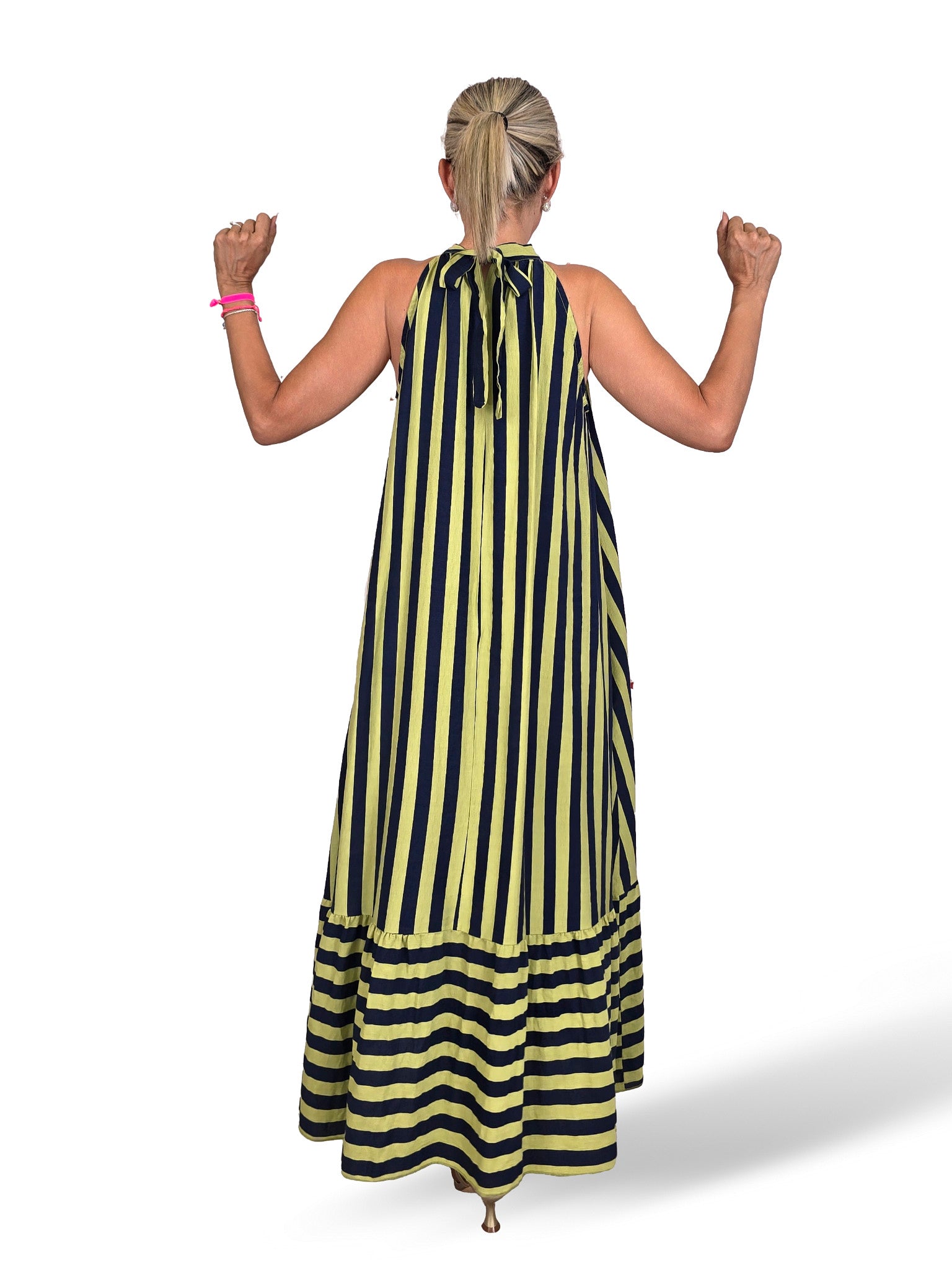 VESTIDO HALTER LAZADAS RAYAS