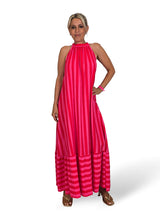 VESTIDO HALTER LAZADAS RAYAS