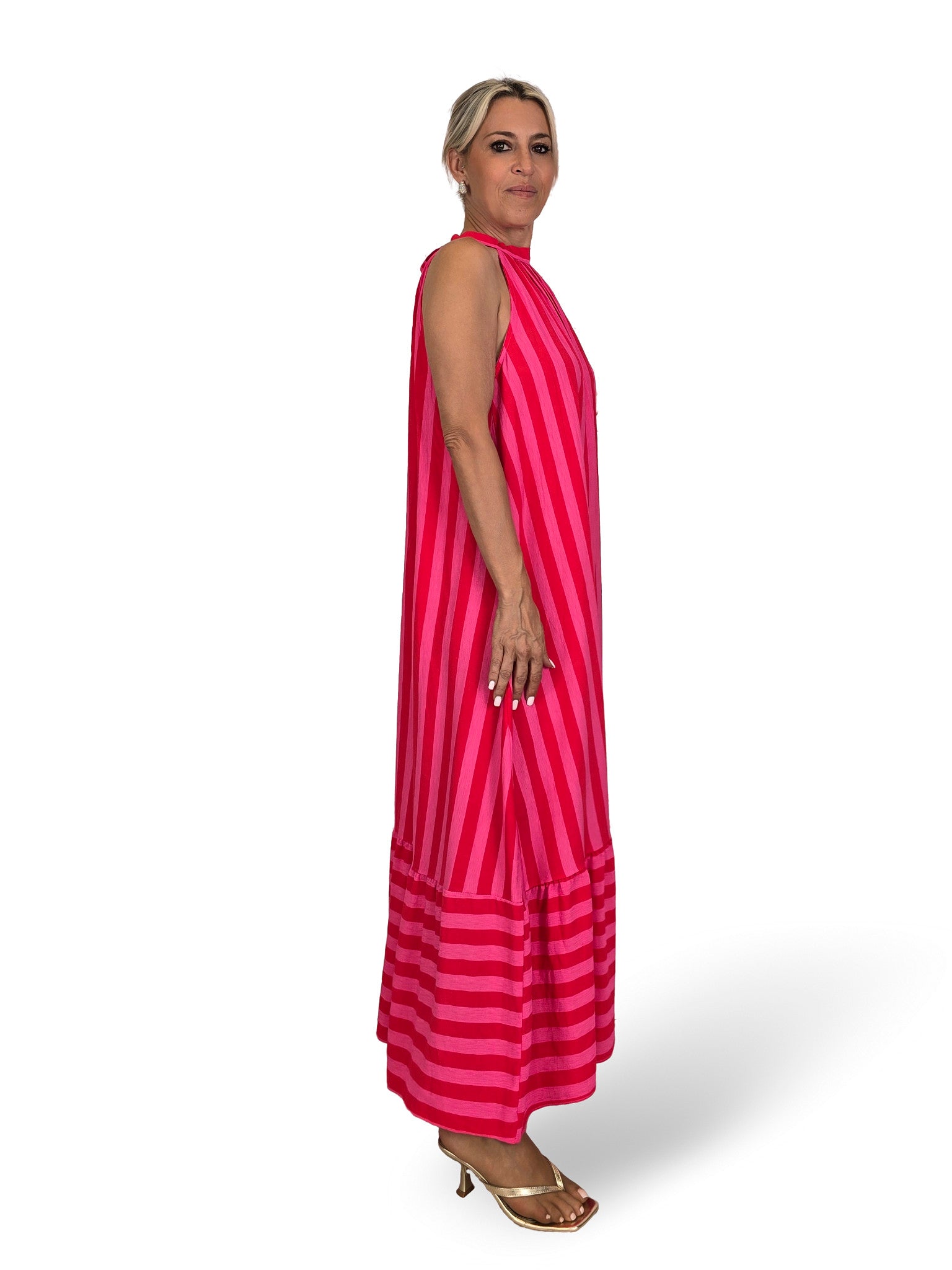 VESTIDO HALTER LAZADAS RAYAS