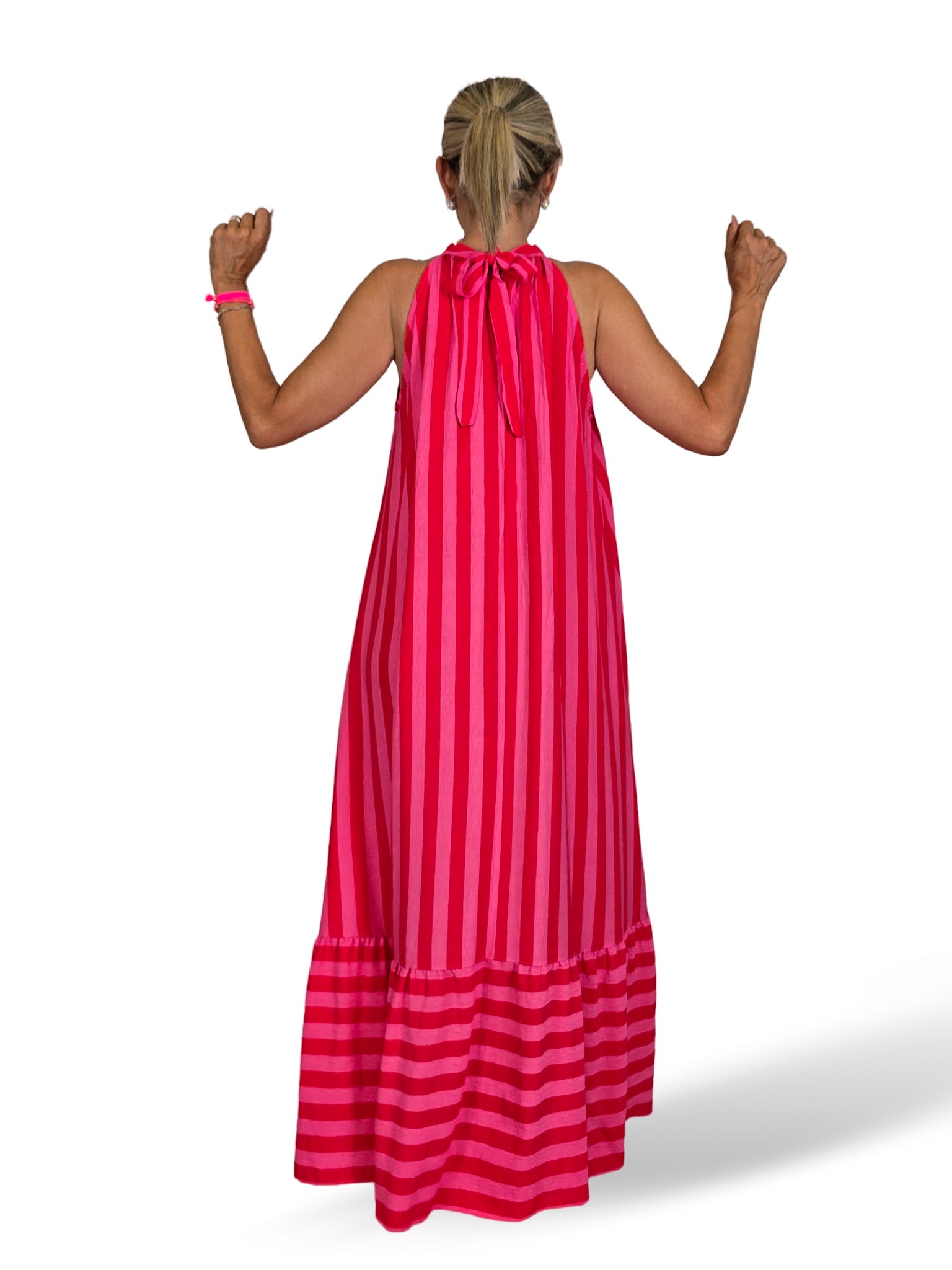 VESTIDO HALTER LAZADAS RAYAS