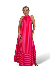 VESTIDO HALTER LAZADAS RAYAS
