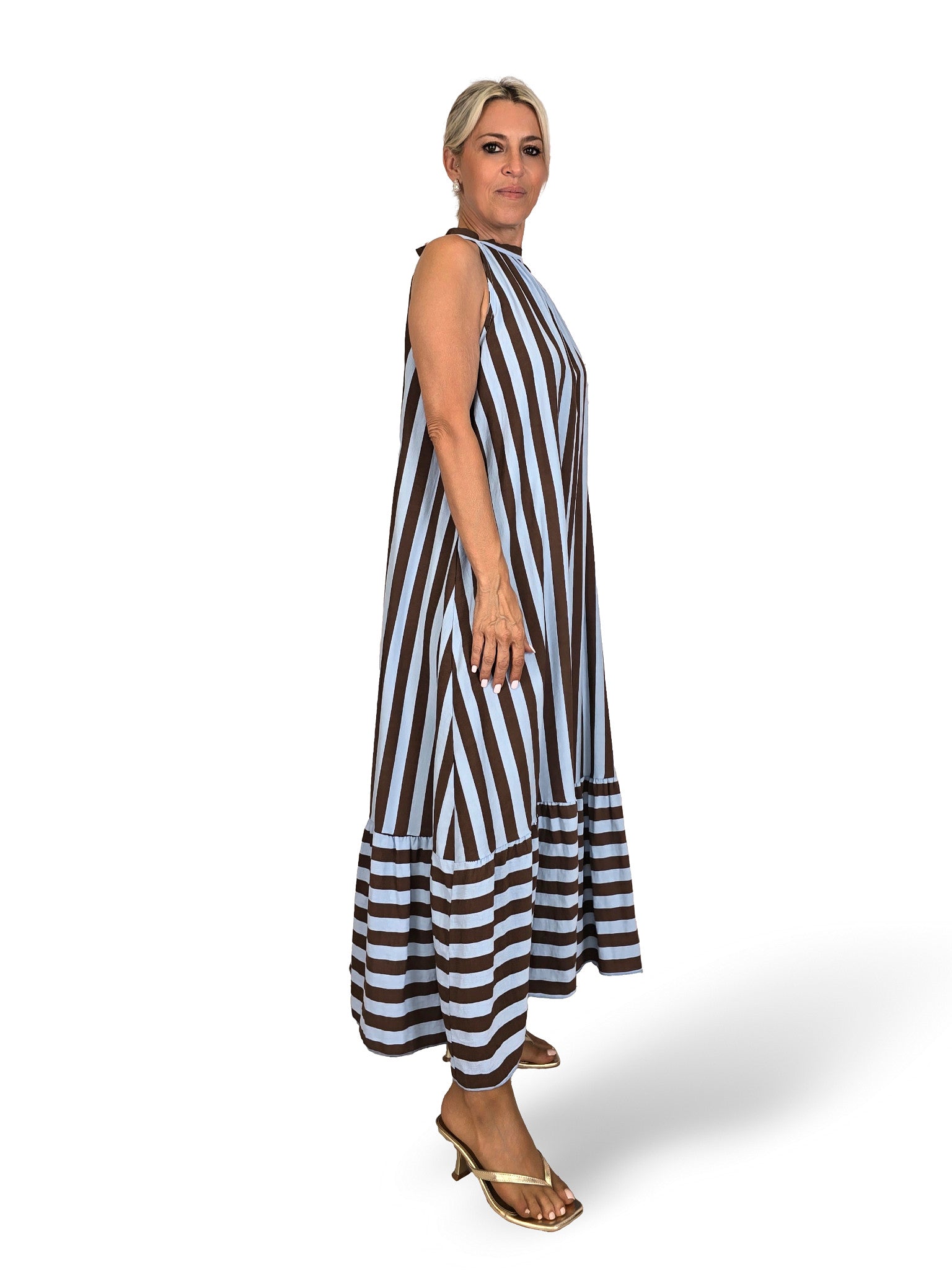 VESTIDO HALTER LAZADAS RAYAS