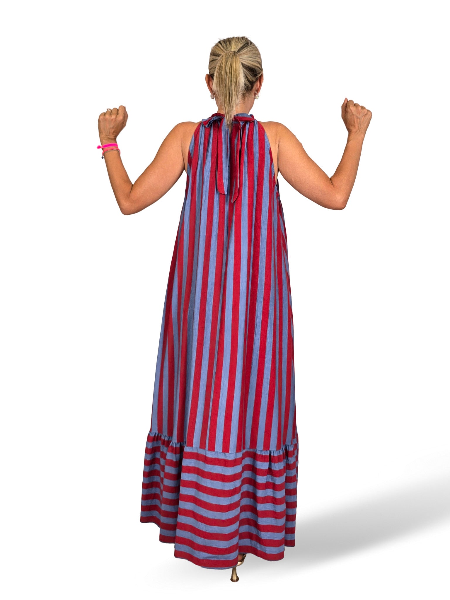 VESTIDO HALTER LAZADAS RAYAS