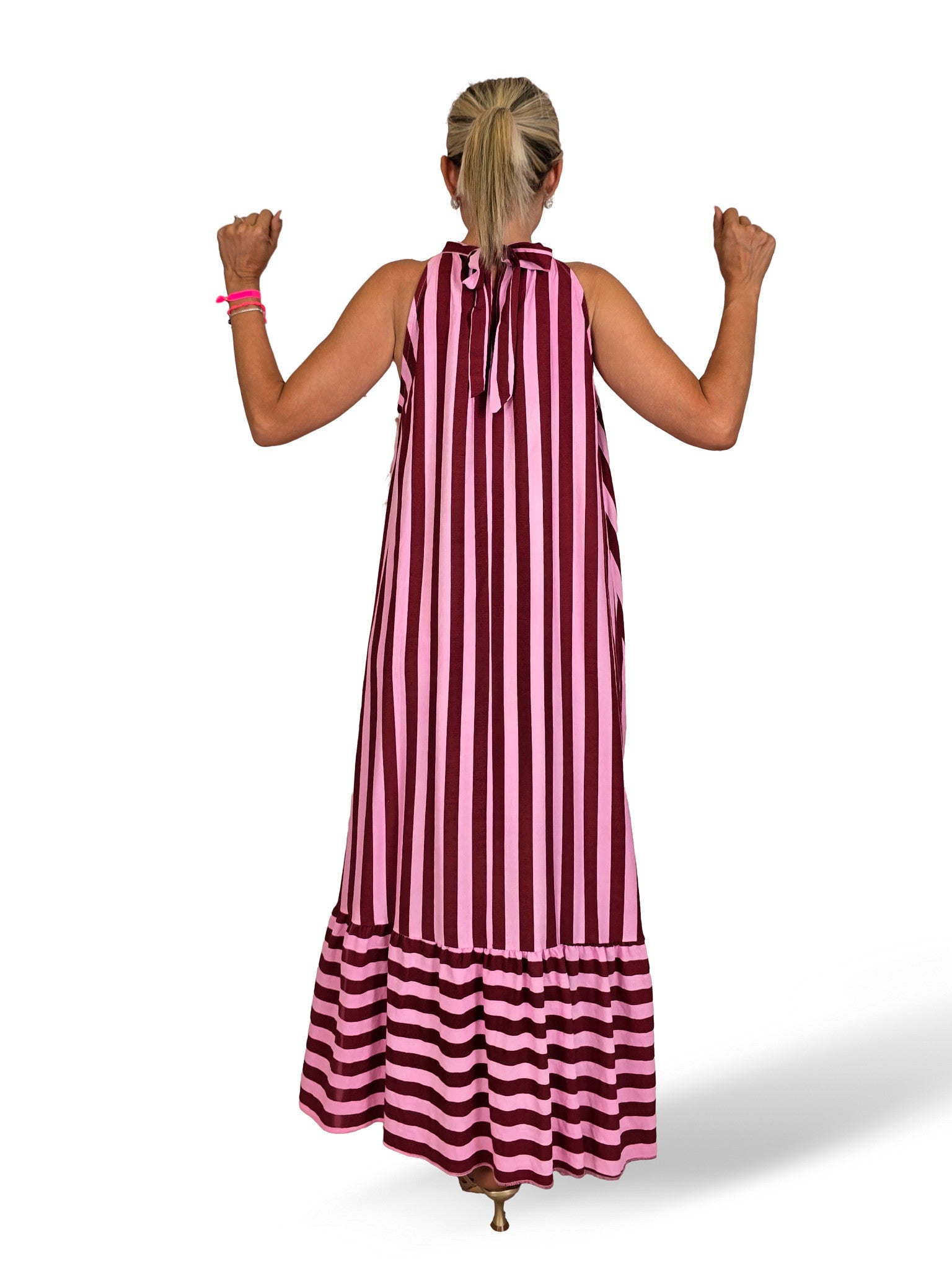 VESTIDO HALTER LAZADAS RAYAS