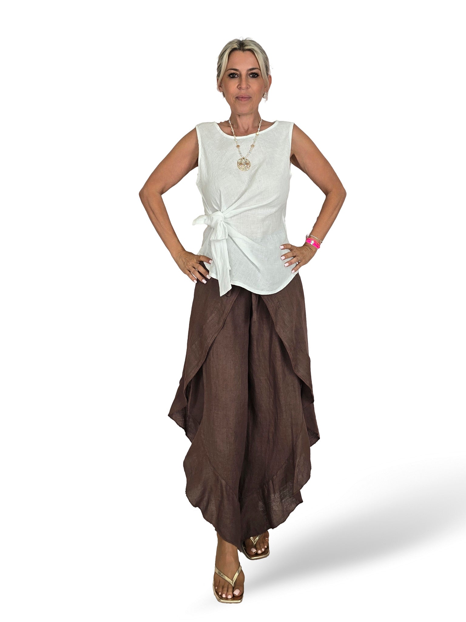 PANTALON LINO CAPRI PAREO