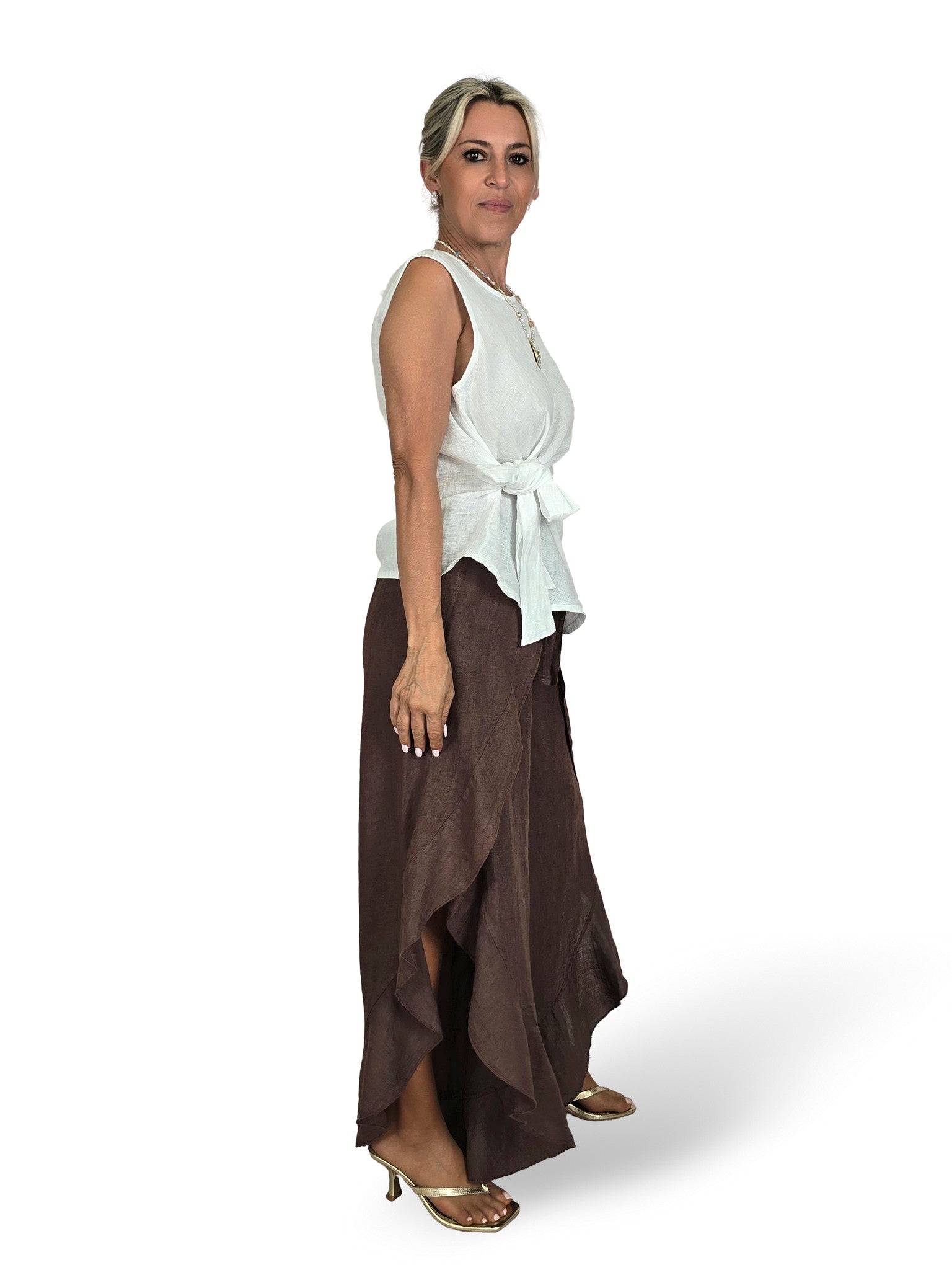 PANTALON LINO CAPRI PAREO
