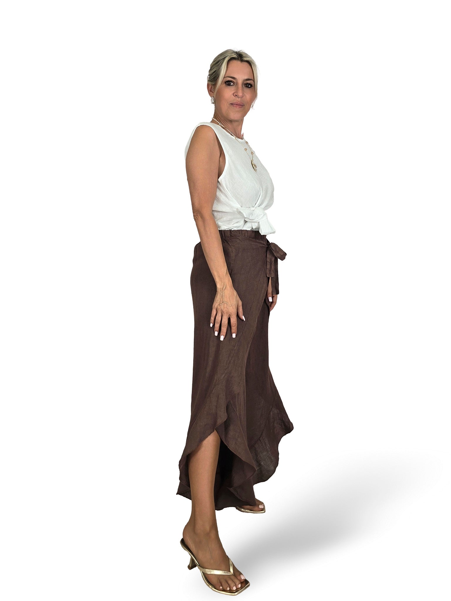 PANTALON LINO CAPRI PAREO