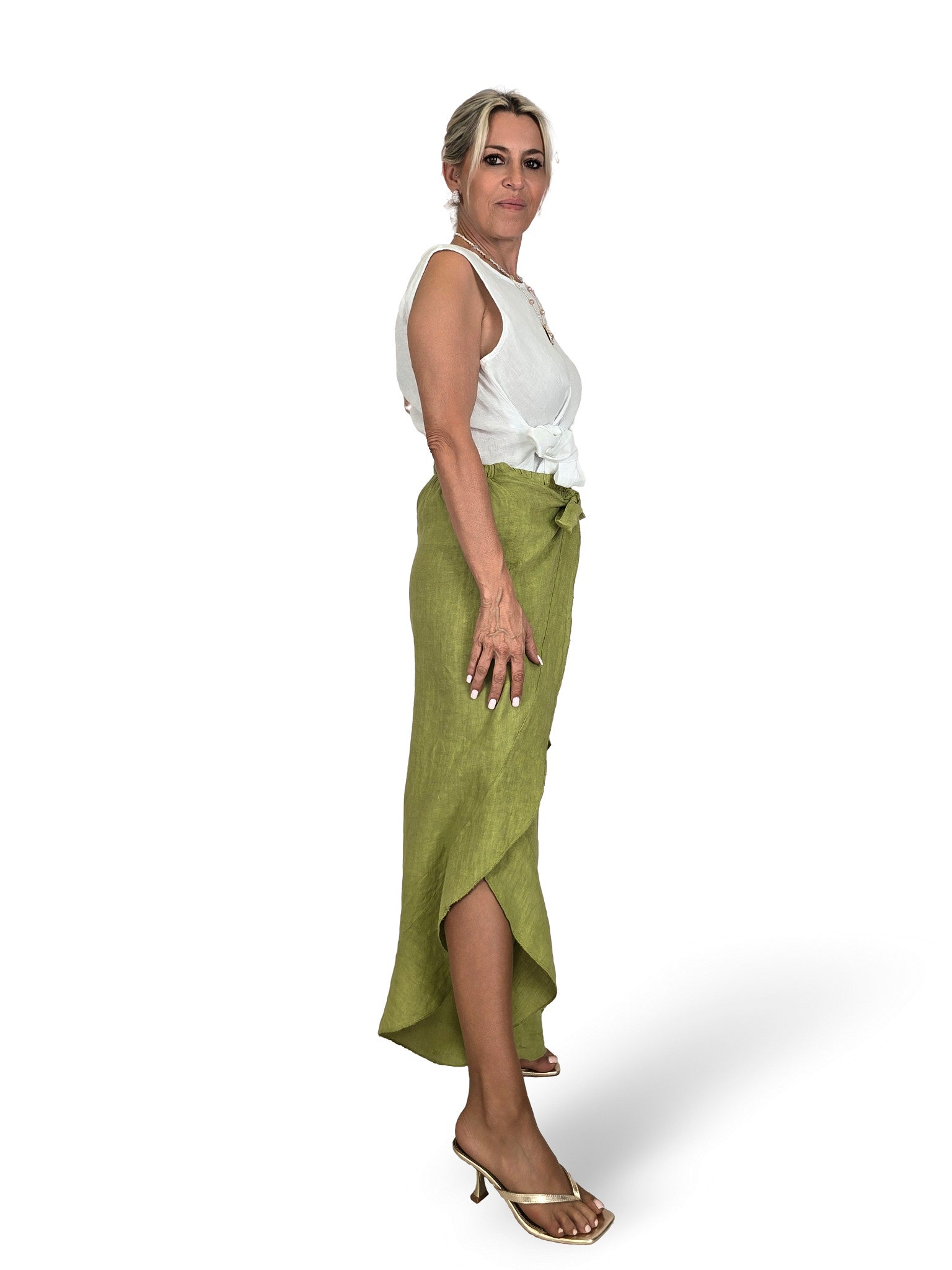 PANTALON LINO CAPRI PAREO