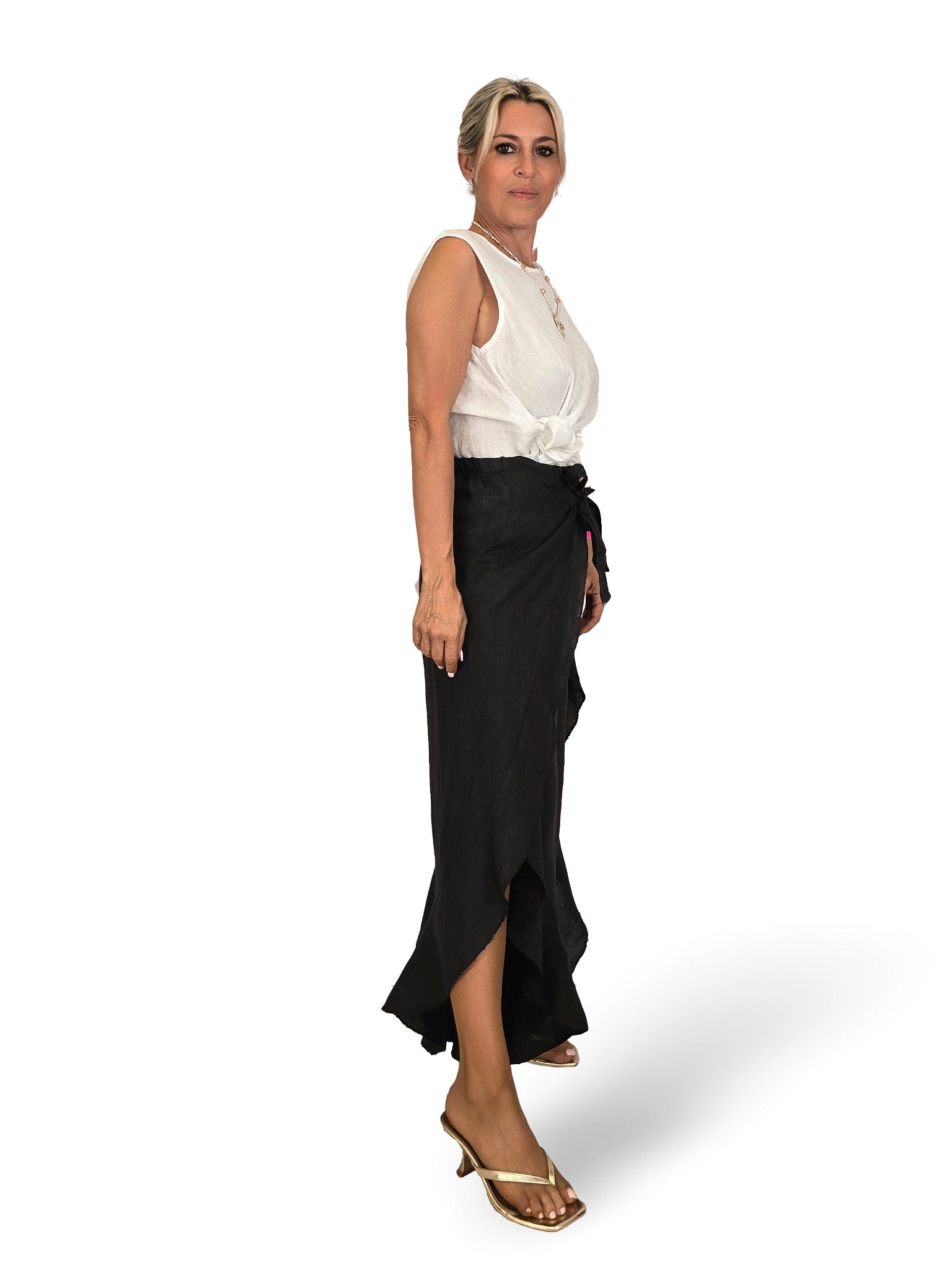 PANTALON LINO CAPRI PAREO