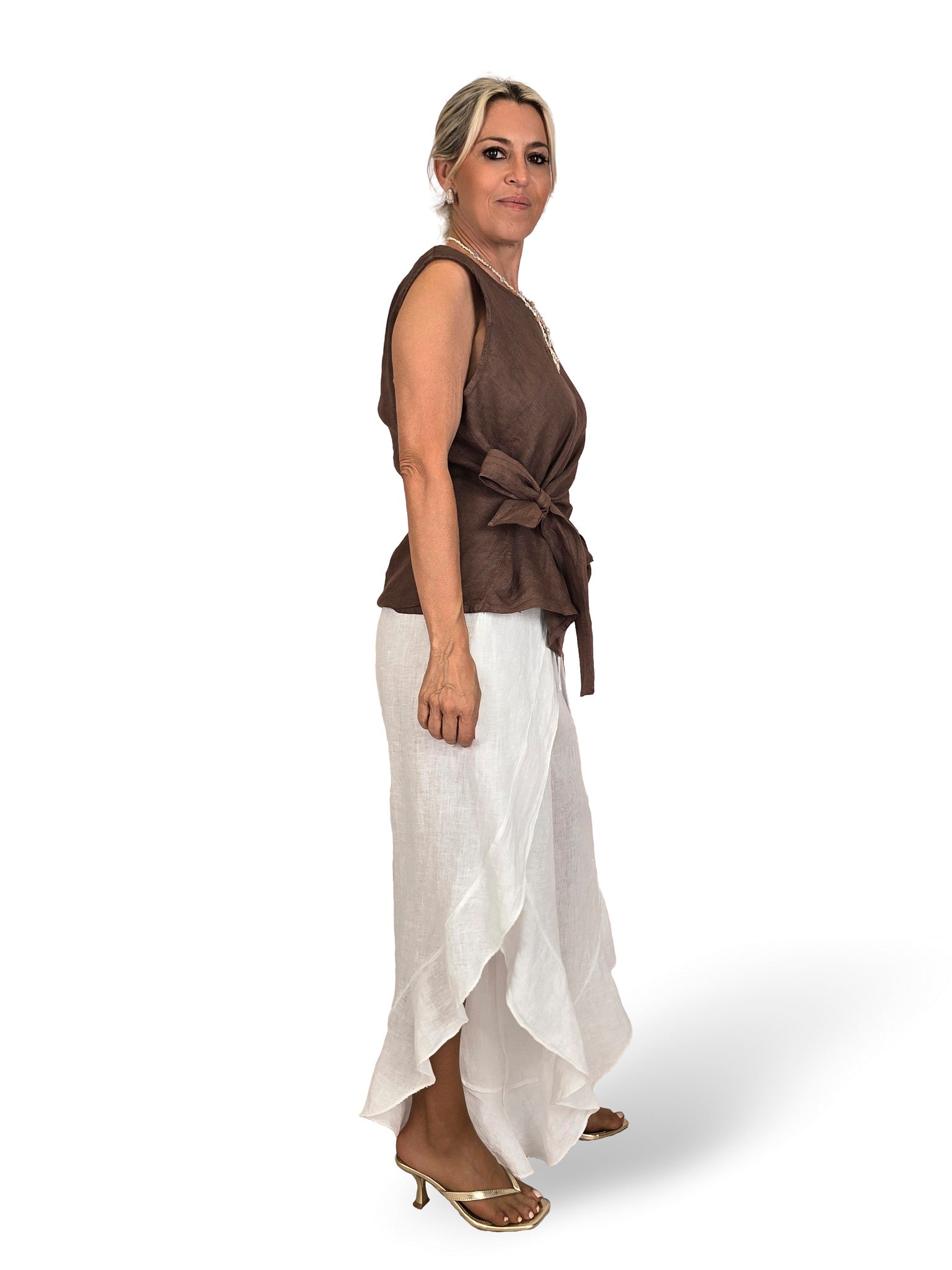 PANTALON LINO CAPRI PAREO