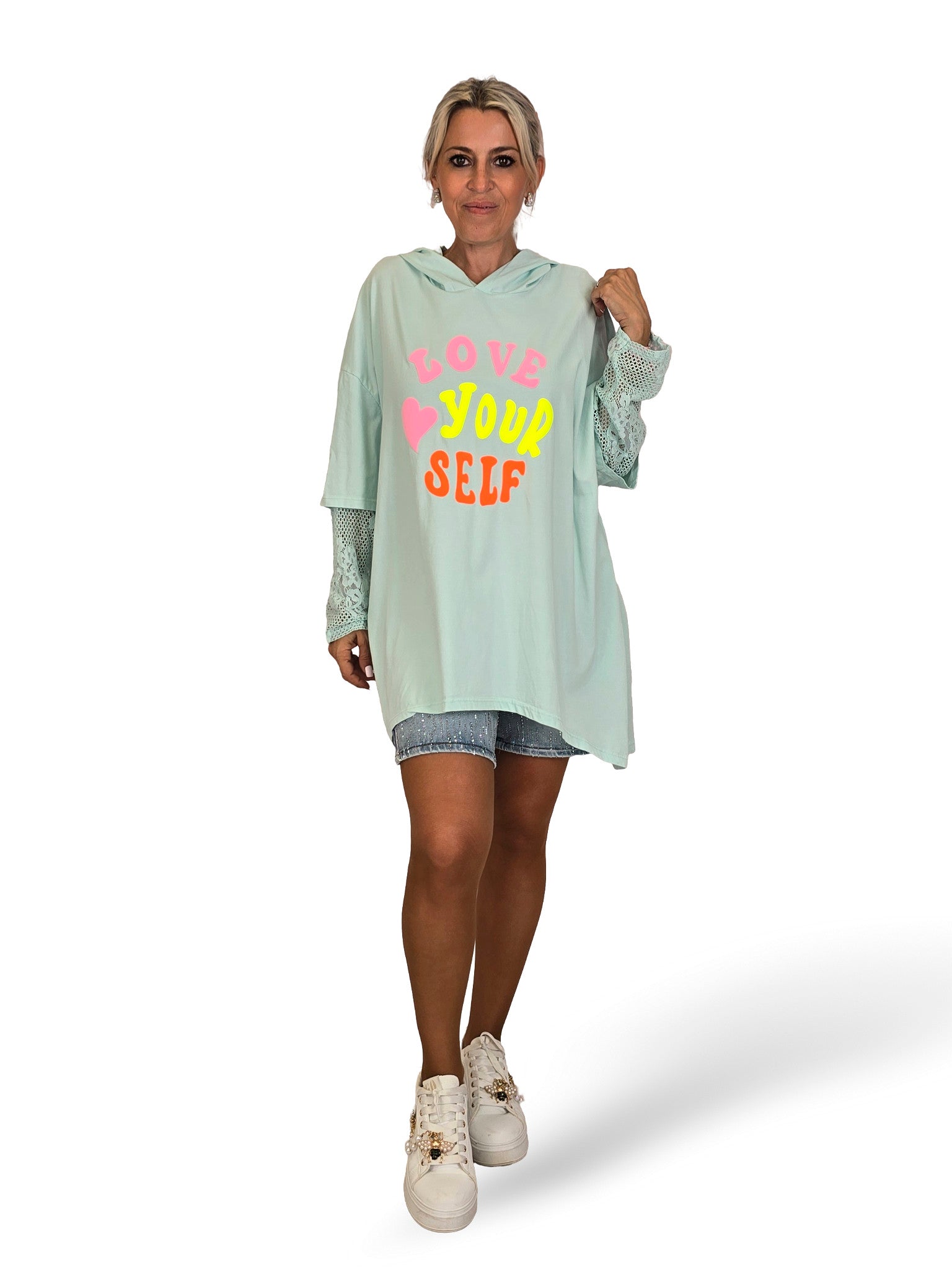 SUDADERA ASIMETRICA MANGA GUIPUR