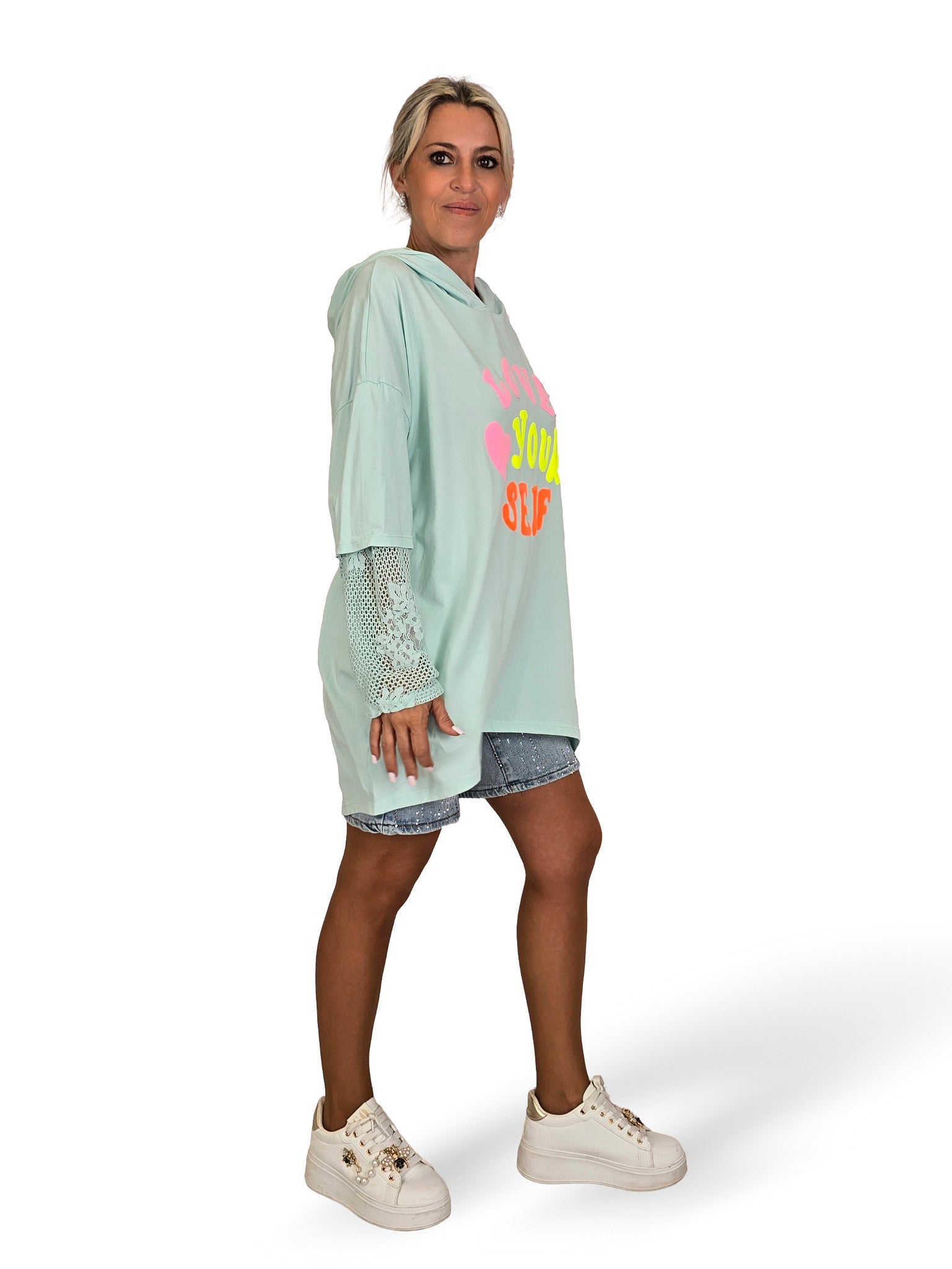 SUDADERA ASIMETRICA MANGA GUIPUR