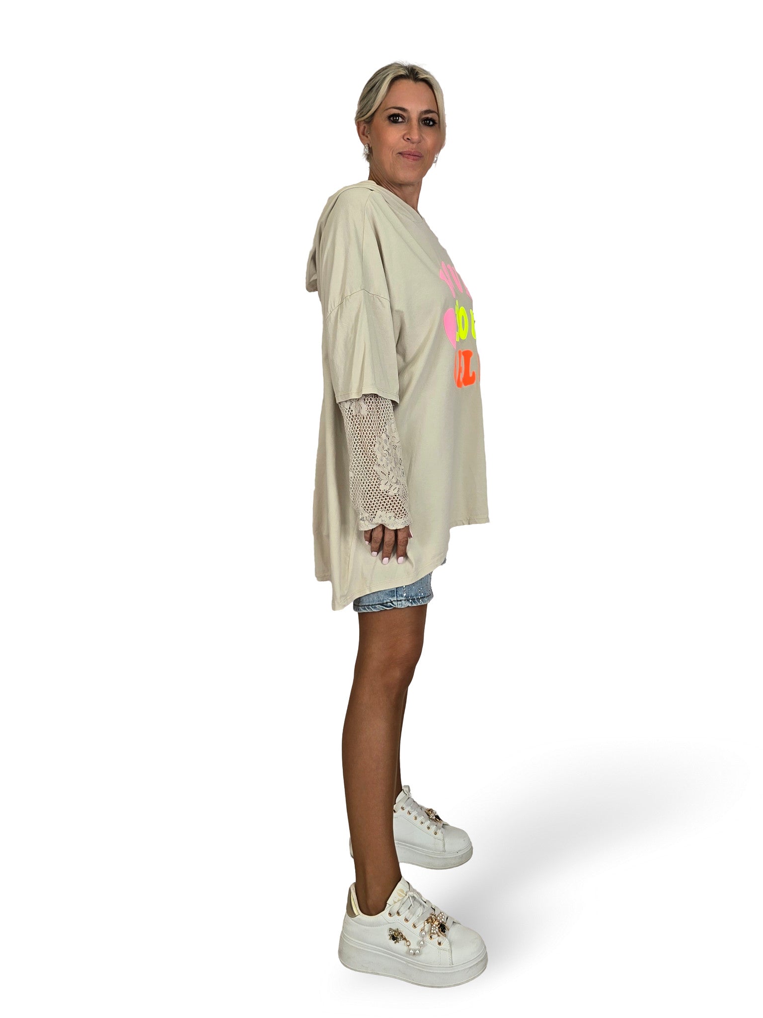 SUDADERA ASIMETRICA MANGA GUIPUR