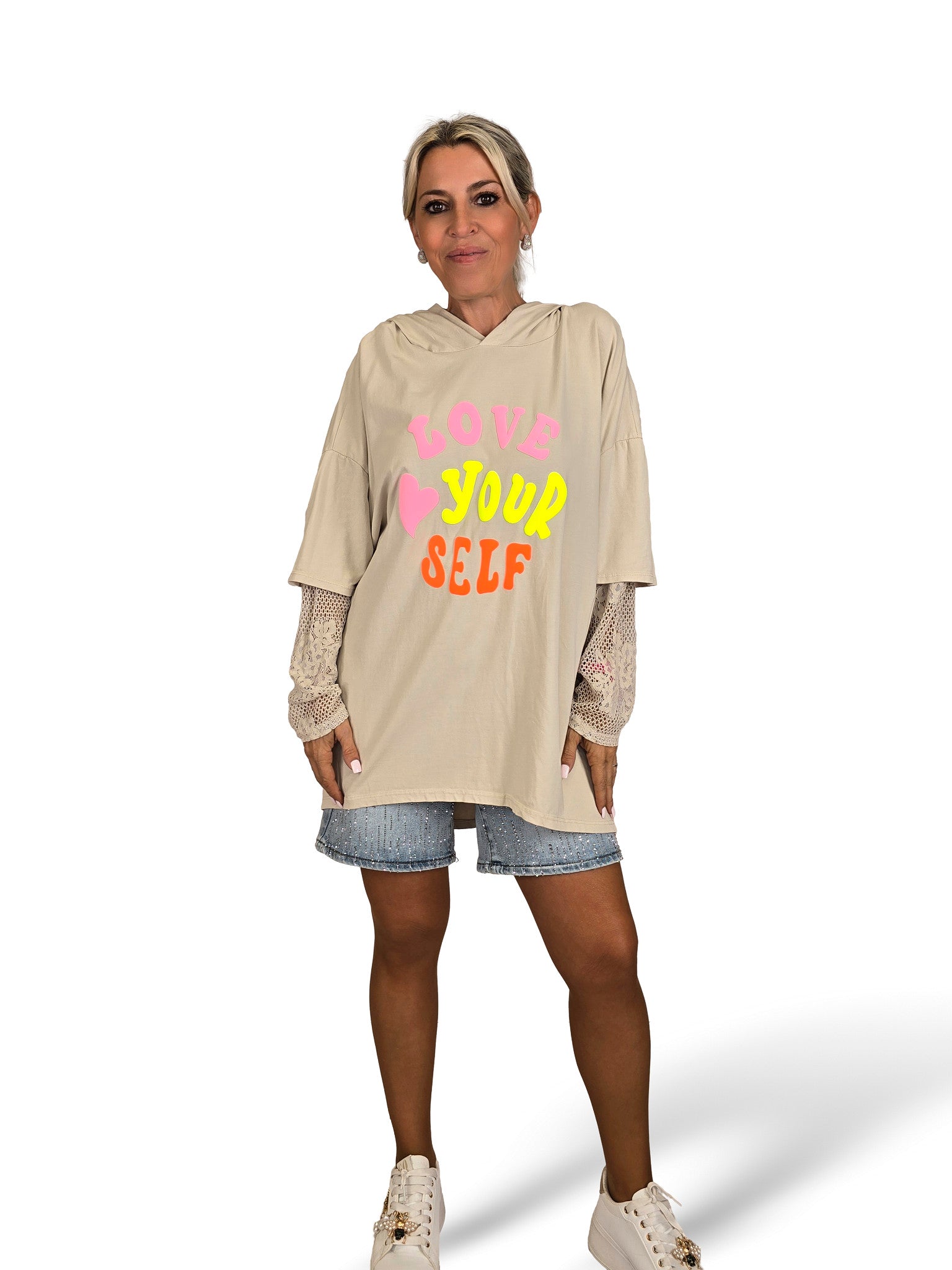 SUDADERA ASIMETRICA MANGA GUIPUR
