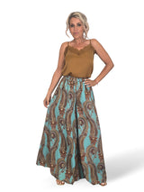 PANTALON ESTAMPADO TURQUESA