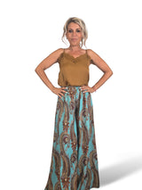 PANTALON ESTAMPADO TURQUESA