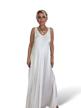 ROBE À LONGUES BRETELLES EN SATIN