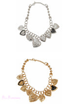 COLLIER CŒURS MÉTALLIQUES