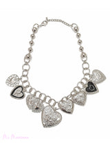 COLLIER CŒURS MÉTALLIQUES