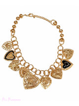 COLLIER CŒURS MÉTALLIQUES