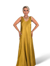 ROBE À LONGUES BRETELLES EN SATIN